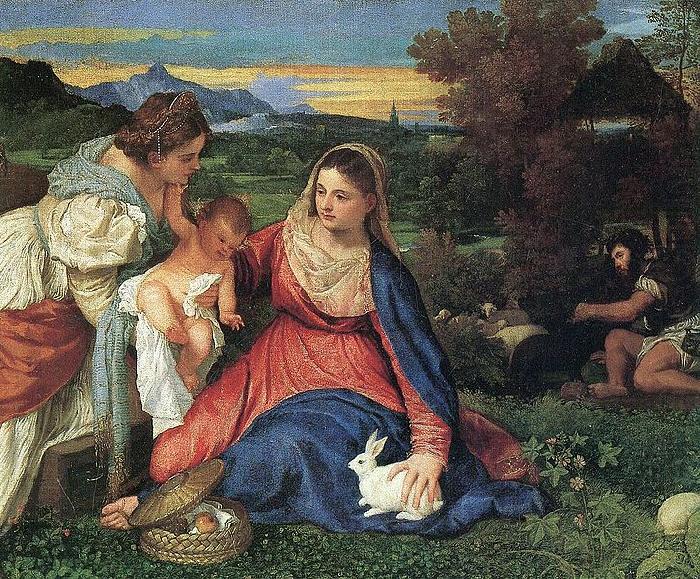 TIZIANO Vecellio Madonna with Rabbit china oil painting image